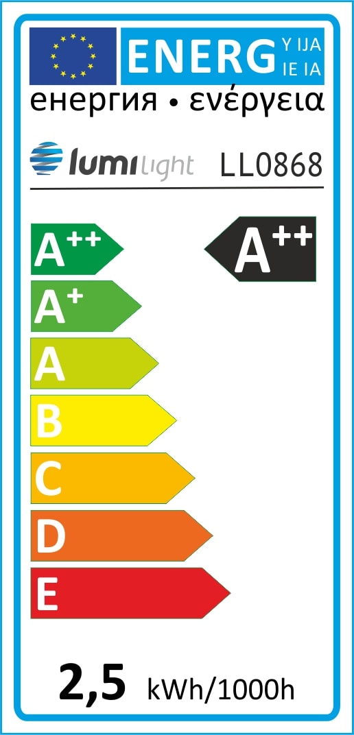 żarówka LED klasa energetyczna A+ LL0868