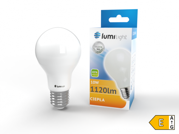 ŻARÓWKA LED A60 MILK E27 10W CIEPŁA LL4132